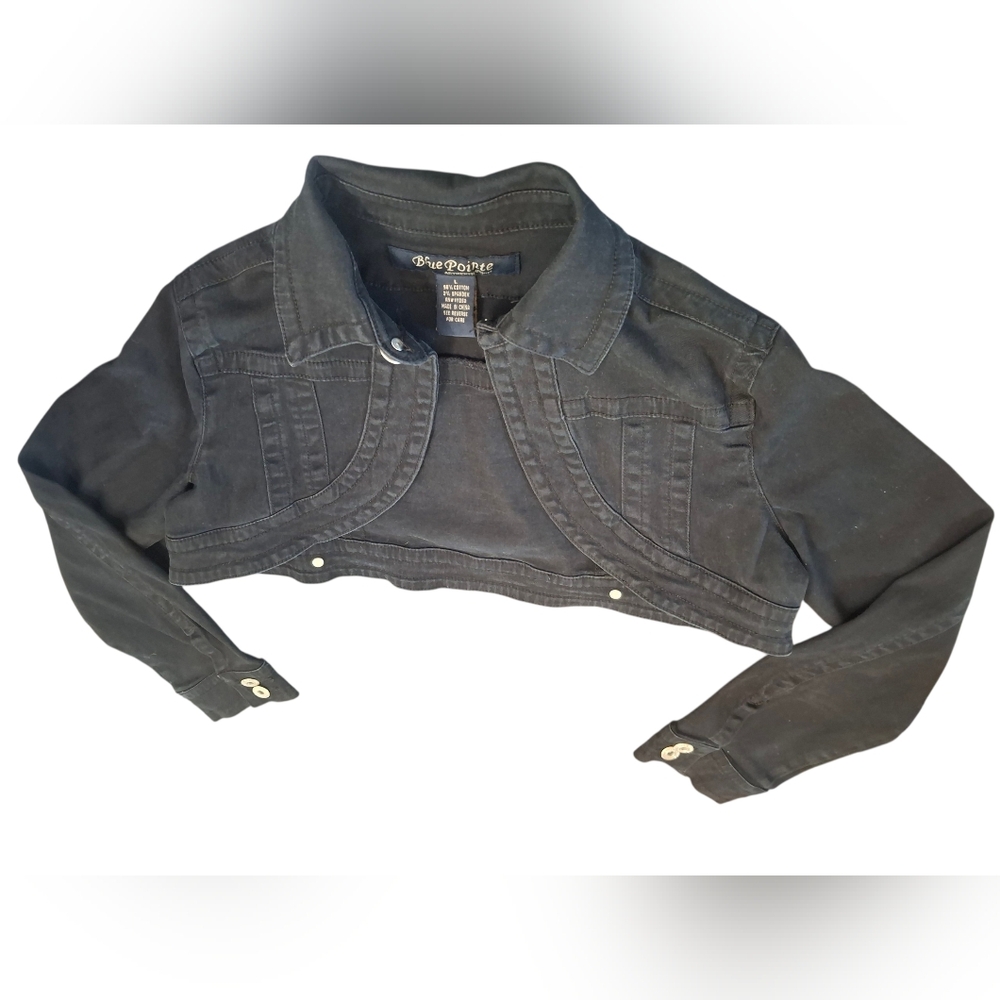 Blue Pointe Y2K Women's Black Denim Crop Top Jean